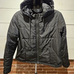 CCX Women’s Black Puffer Jacket – Size Medium – Hooded – Warm Winter Coat